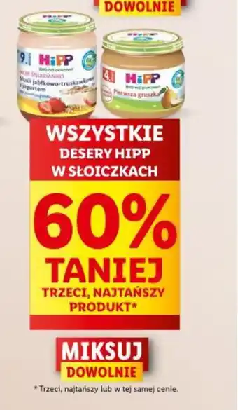 Lidl WSZYSTKIE DESERY HIPP W SŁOICZKACH oferta