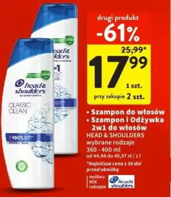 Intermarche Szampon do włosów/Szampon i Odżywka 2w1 do włosów 360 - 400 ml oferta