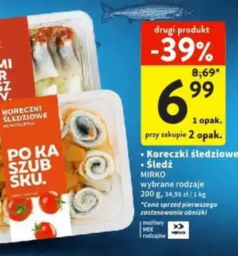 Intermarche Koreczki śledziowe/Śledź 200 g oferta