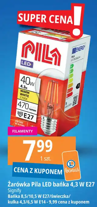 E.Leclerc Żarówka Pila LED bańka 4,3 W E27 Signify oferta