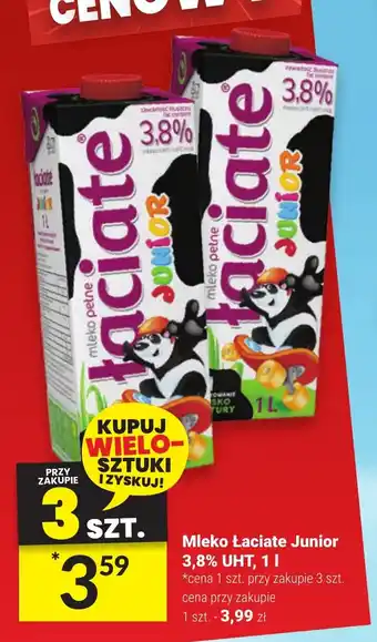 Twój Market Mleko Łaciate Junior 3,8% UHT 1 I oferta
