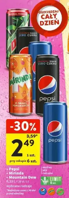 Intermarche Pepsi Mirinda Mountain Dew 0,33 l oferta