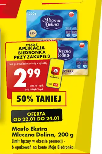 Biedronka Masło Ekstra Mleczna Dolina, 200 g oferta