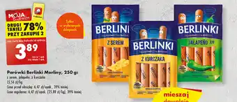 Biedronka Parówki Berlinki Morliny, 250 g oferta