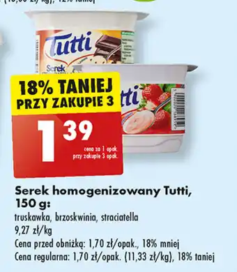 Biedronka Serek homogenizowany Tutti, 150 g oferta