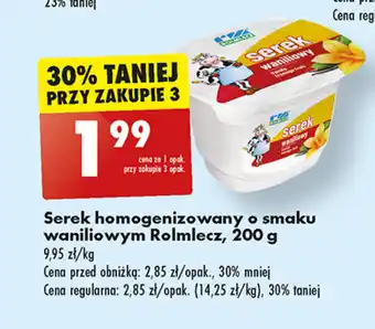 Biedronka Serek homogenizowany o smaku waniliowym Rolmlecz, 200 g oferta
