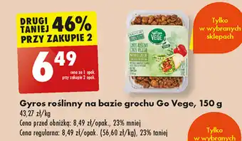 Biedronka Gyros roślinny na bazie grochu Go Vege, 150 g oferta