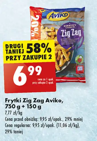 Biedronka Frytki Zig Zag Aviko, 750 g + 150 g oferta