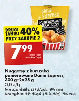 Biedronka Nuggetsy z kurczaka panierowane Danie Express, 300 g+2x25 g oferta