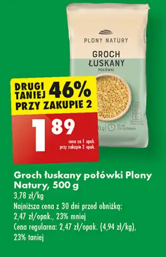 Biedronka Groch tuskany połówki Plony Natury, 500 g oferta