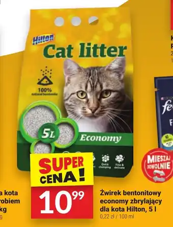 Twój Market Żwirek bentonitowy economy zbrylający dla kota Hilton, 5 l oferta