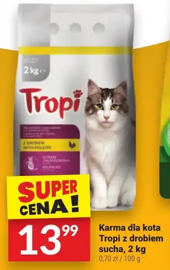 Twój Market Karma dla kota Tropi z drobiem sucha, 2 kg oferta
