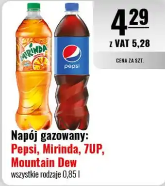 Eurocash Napój gazowany: Pepsi, Mirinda, 7UP, Mountain Dew 0,85 l oferta
