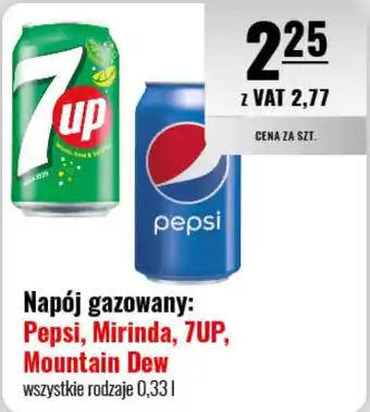 Eurocash Napój gazowany: Pepsi, Mirinda, 7UP, Mountain Dew 0,33 l oferta