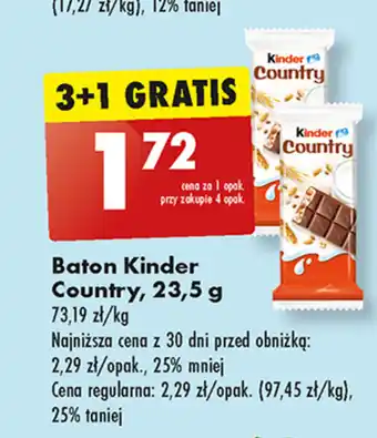 Biedronka Baton Kinder Country, 23,5 g oferta