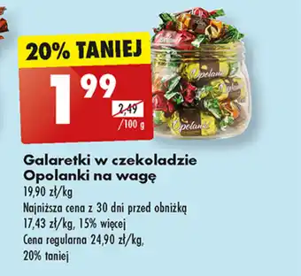 Biedronka Galaretki w czekoladzie Opolanki na wagę 100 g oferta