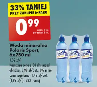 Biedronka Woda mineralna Polaris Sport, 6x750 ml oferta