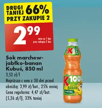 Biedronka Sok marchew-jabłko-banan Kubuś, 850 ml oferta