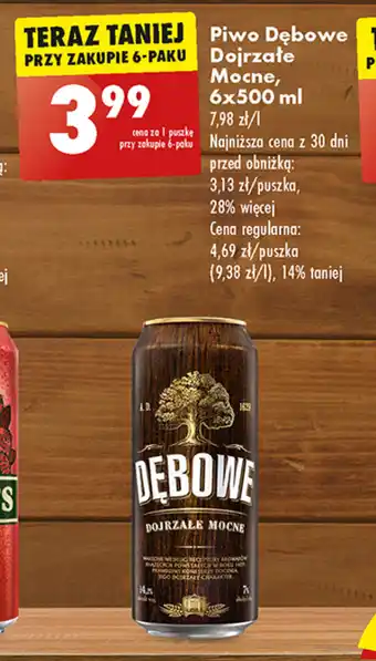 Biedronka Piwo Dębowe dojrzałe, Mocne 6 x 500 ml oferta