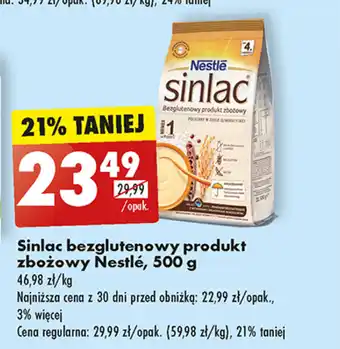 Biedronka Sinlac bezglutenowy produkt zbożowy Nestlé, 500 g oferta