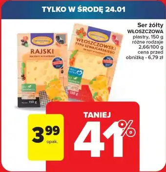 Carrefour Ser żółty WŁOSZCZOWA 150 g oferta