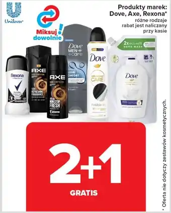 Carrefour Produkty marek: Dove, Axe, Rexona oferta