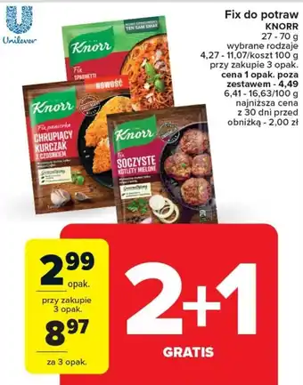 Carrefour Fix do potraw KNORR 27-70 g oferta