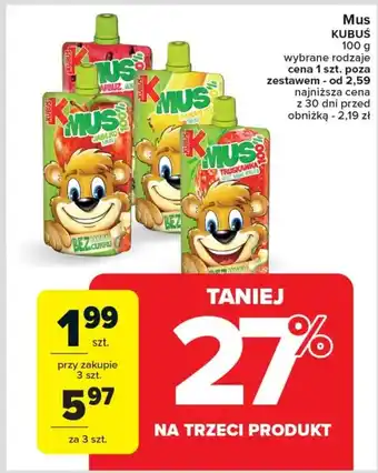 Carrefour Mus KUBUŚ 100 g oferta