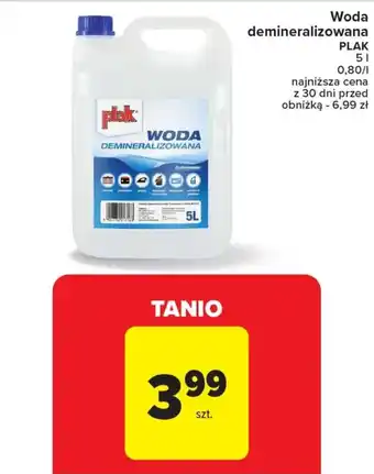 Carrefour Woda demineralizowana PLAK 5 l oferta