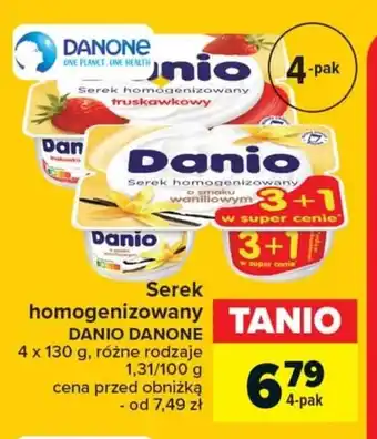 Carrefour Serek homogenizowany DANIO DANONE 4 x 130 g oferta
