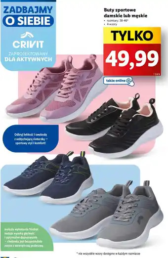 Lidl CRIVIT Buty sportowe damskie lub męskie oferta