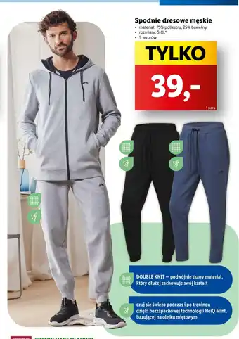 Lidl Spodnie dresowe męskie oferta