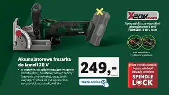 Lidl PARKSIDE Akumulatorowa frezarka do lameli 20 V oferta
