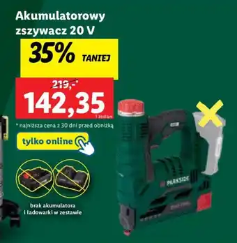 Lidl PARKSIDE Akumulatorowy zszywacz 20 V oferta