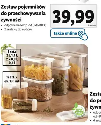 Lidl Zestaw pojemników do przechowywania żywności oferta