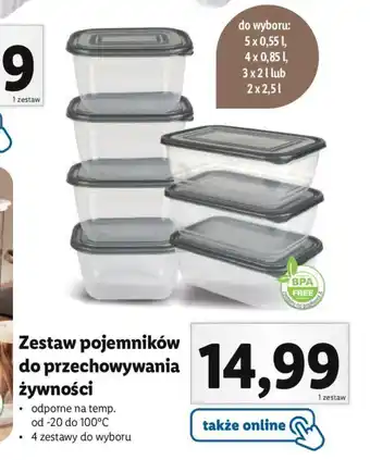 Lidl Zestaw pojemników do przechowywania żywności oferta
