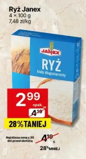 Delikatesy Centrum Janex ryż biały długoziarnisty 400 g (4 x 100 g) oferta