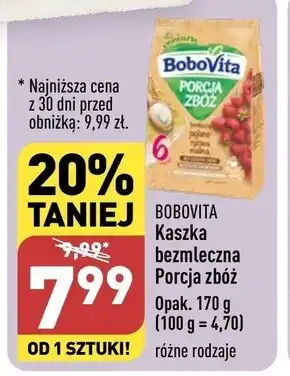ALDI Bobovita porcja zbóż kaszka bezmleczna jaglano-ryżowa malina po 6 miesiącu 170 g oferta