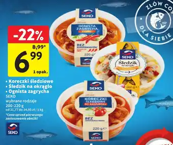 Intermarche Koreczki śledziowe Śledzik na okrągło Ognista zagrycha SEKO 200-220g oferta