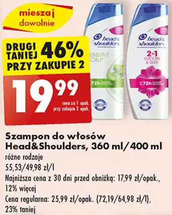 Biedronka Szampon do włosów Head&Shoulders, 360 ml/400 ml oferta