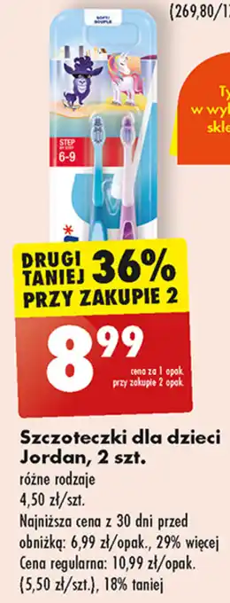 Biedronka Szczoteczki dla dzieci Jordan, 2 szt. oferta