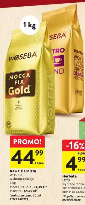 Intermarche Kawa ziarnista WOSEBA 1kg oferta