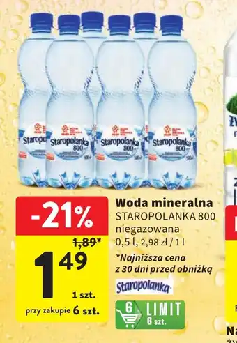 Intermarche Woda mineralna STAROPOLANKA 800 0,5 l oferta