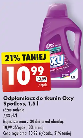 Biedronka Odplamiacz do tkanin Oxy Spotless, 1,5 L oferta
