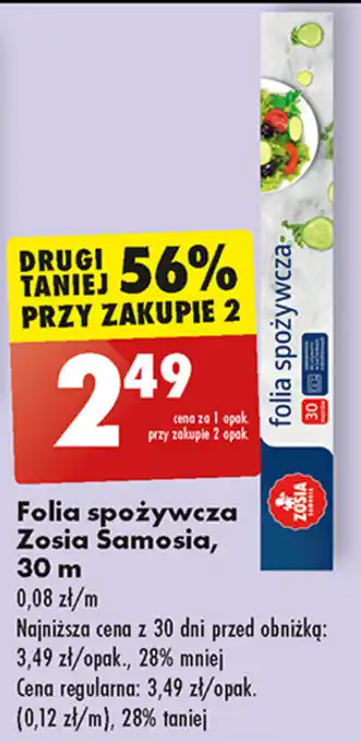 Biedronka Folia spożywcza Zosia Samosia, 30 m oferta