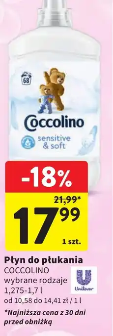 Intermarche Płyn do płukania COCCOLINO 1,275-1,7l oferta