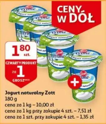 Auchan Jogurt naturalny Zott 180 g oferta