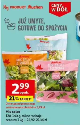 Auchan Mix sałat 120-140 g oferta