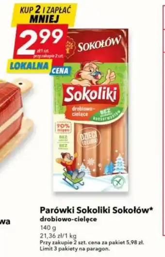 Lewiatan Parówki Sokoliki Sokołów 140 g oferta