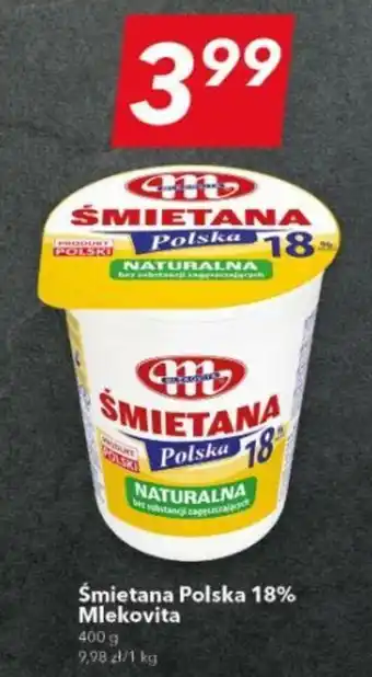 Lewiatan Śmietana Polska 18% Mlekovita 400 g oferta